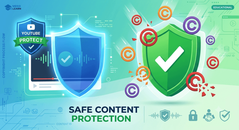 Shield protecting YouTube video from copyright strikes